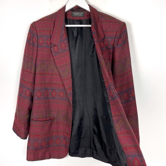 Vintage Aztec Print Lined Blazer Large - Picture 4 of 9